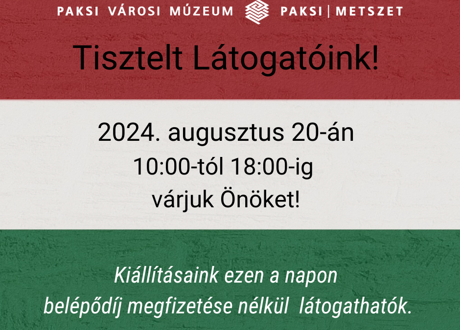 Ünnepi nyitvatartás 2024.08.20.